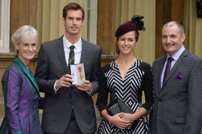 William Murray with his son, Andy Murray, daughter-in-law, and wife, Judy Murray.